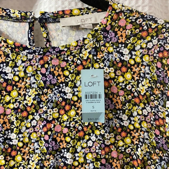 NWT LOFT Petite Floral Flounce Dress - Picture 5 of 6